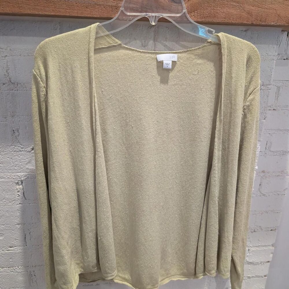 J. Jill Women's Green and Yellow Knit Cardigan
